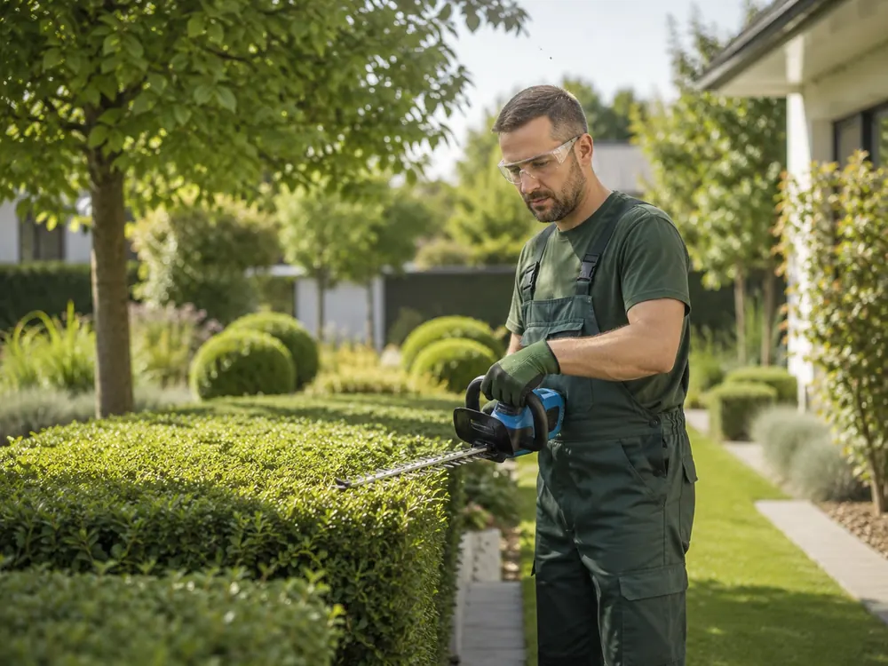 Gartenservice – Heckenschnitt mit der Heckenschere